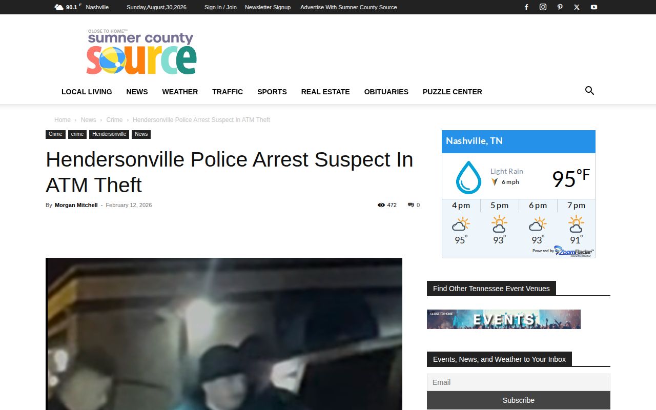 Browser capture of a Sumner County Source crime story, included to show local-news source context